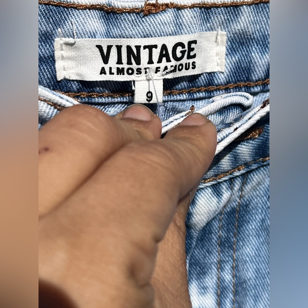 Francesca’s Vintage Almost Famous Harper Heritage Patchwork Acid Wash Jeans NWT - Picture 12 of 16